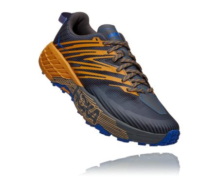 Hoka One One Speedgoat 4 Moški Pohodniški Čevlji Mornarica / Zlata Rumena SI-673091U